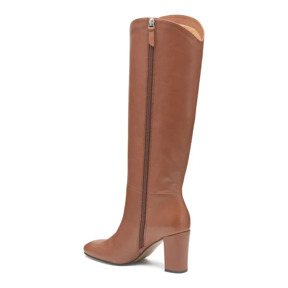 JOHNSTON & MURPHY, WOMEN'S, CHARLOTTE KNEE HIGH BOOTS, COGNAC, 7, MEDIUM